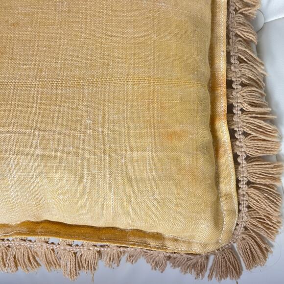 Vintage Crewel Embroidered Throw Pillow, Woodland Needlepoint - Picture 8 of 10